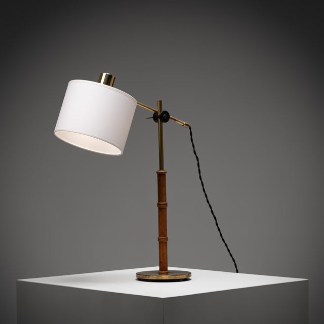 Brass and Wood Table Lamp from Falkenbergs Belysning, Sweden, 1960s For Sale - Image 12 of 12