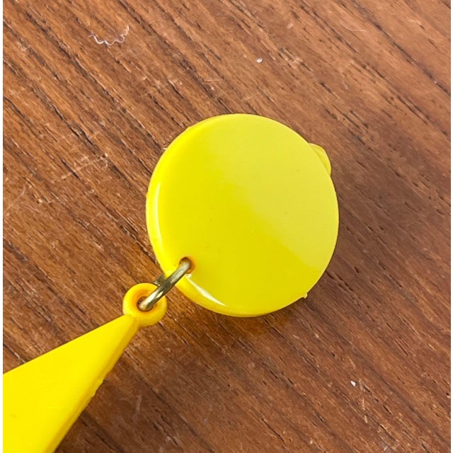 Vintage Yellow Ear Clips, 1980s, Set of 2 For Sale - Image 6 of 9