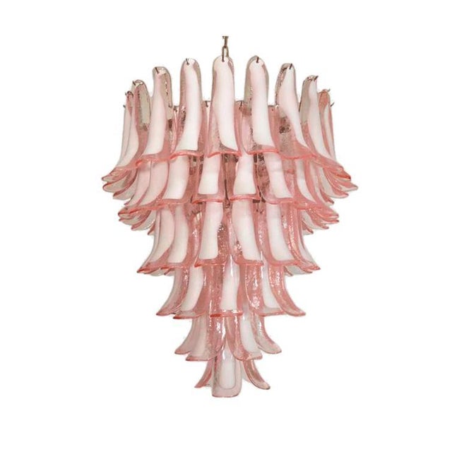 Pink Murano Chandelier - Mazzega Style - XXL Contemporary Murano Chandelier in the style of Mazzega. Traditional Italian...
