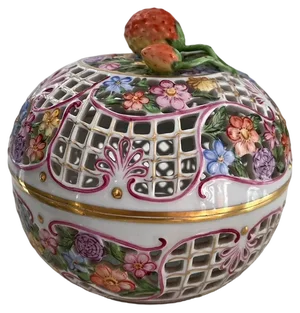 Large Porcelain Box with Lid, 1950s