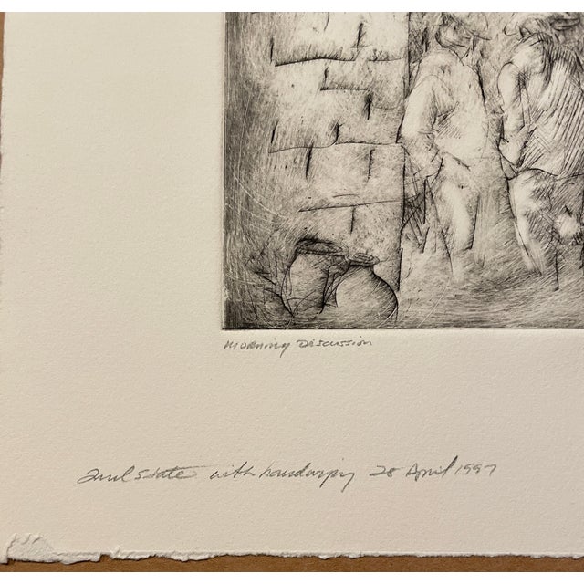Traditional 1997 David Baird Morning Discussion Etching For Sale - Image 3 of 3