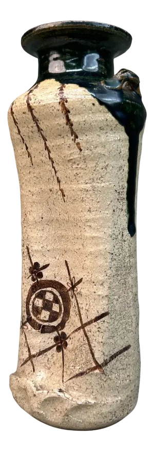 Mid-Century Modern Oribe-Yaki Ikebana Vase, 1960s