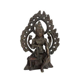 Antique Bronze Hindu Statue of the Deity / God Shiva, Seated - Lord of the Dance For Sale