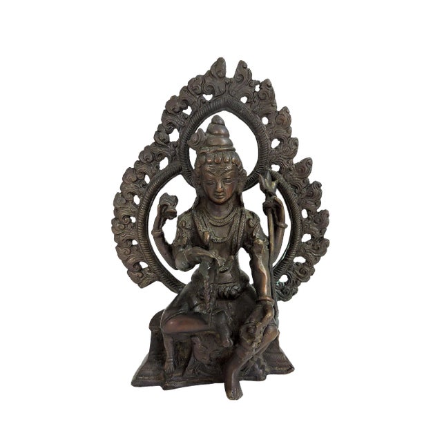 Antique Bronze Hindu Statue of the Deity / God Shiva, Seated - Lord of the Dance For Sale
