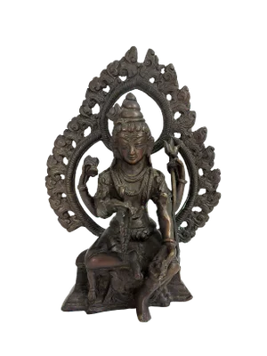 Antique Bronze Hindu Statue of the Deity / God Shiva, Seated - Lord of the Dance
