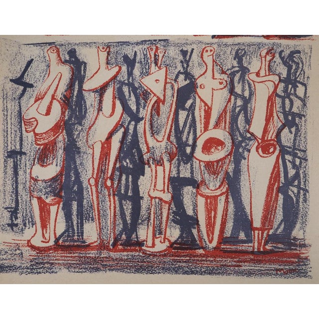 Henry Moore, Figures and Shadows, 1951, Original Lithograph For Sale - Image 4 of 6