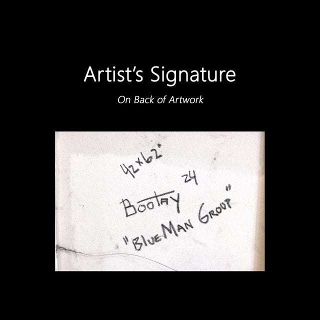 Blue Man Group - Abstract Large Original Artwork on Canvas by Rue Bootay For Sale - Image 9 of 9