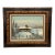 Vintage Signed Painting of Winter Landscape with Cabin, Framed For Sale