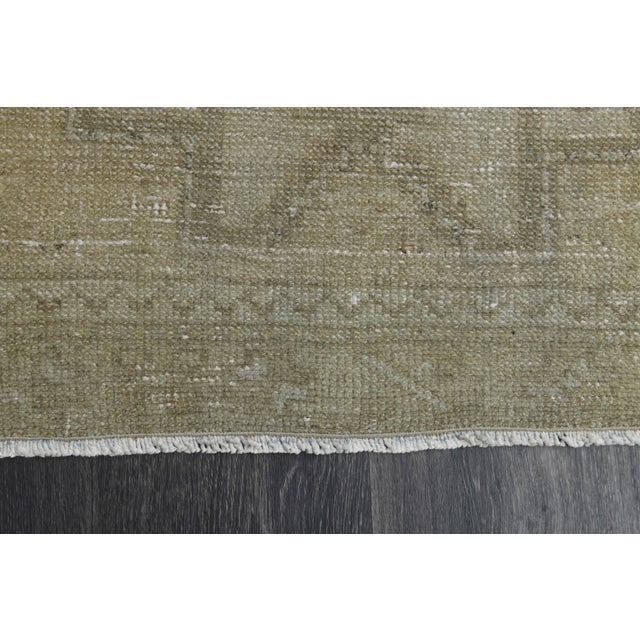 1970s Vintage Handmade Wool Cotton Turkish Beige Area Rug For Sale - Image 10 of 11