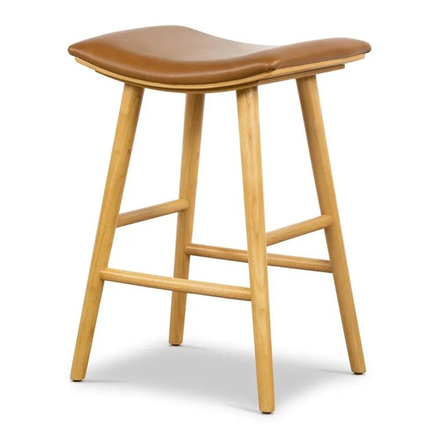 Four Hands Union Saddle Counter Stool, Smoked Natural For Sale - Image 9 of 9