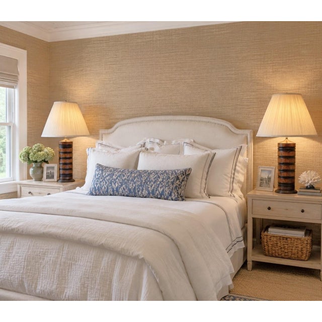 Turned Wood Barrel Form Table Lamps With Shades, Set of 2 For Sale - Image 10 of 18