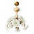 Mid 20th Century Italian Handmade Porcelain & White Murano Glass Daisy Chandelier For Sale