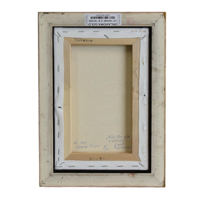 Fruit Tablespace Oil Painting, Artist Signed Including the Antiqued Gold Wood Frame For Sale In Los Angeles - Image 6 of 7