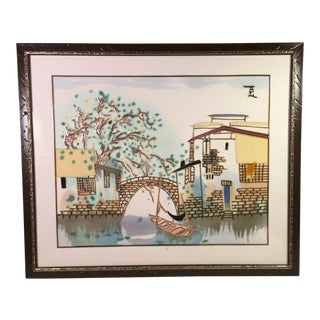 Contemporary Korean Porcelain Tile Painting - 21"x25" For Sale