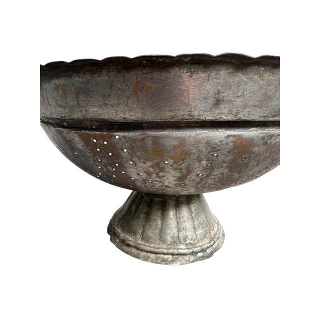 Metal 19th Century Large Ottoman Tinned Copper Footed Colander - 12.5" W For Sale - Image 7 of 8