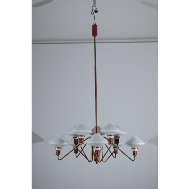 10-Light Chandelier from Lumen, 1950 For Sale - Image 4 of 12