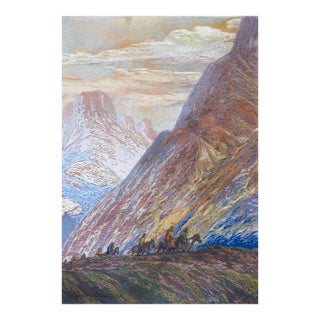 Vintage Fred Grayson Sayre Mountain Landscape Serigraph For Sale