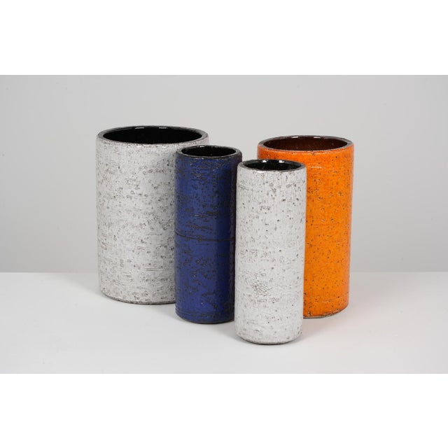 Orange Rouleaux Vases in Chamotte Earth, 1960s, Set of 4 For Sale - Image 8 of 8