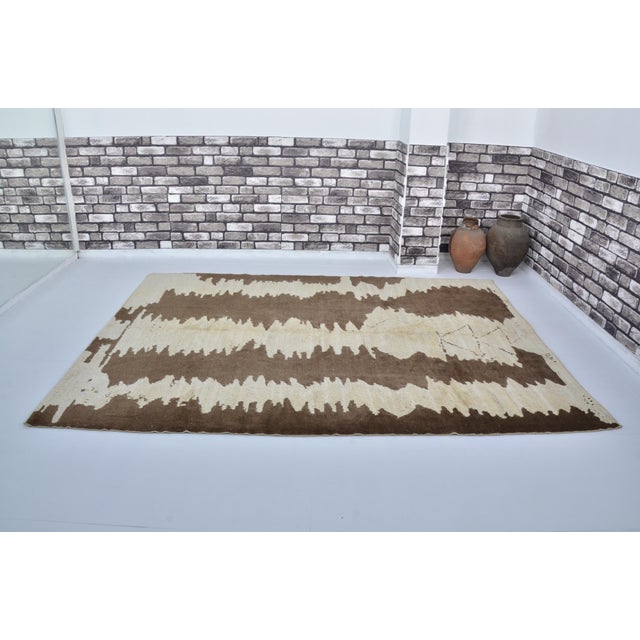 Handmade wool carpet in Turkish Anatolia , Vintage Oushak Rug,Turkish Vintage Anatolian Rug, Handmade wool Rug . One Of...