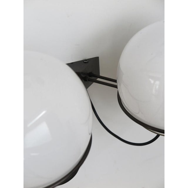 Black Italian Metal and Glass Wall Lamp from Candle, 1960s For Sale - Image 8 of 15