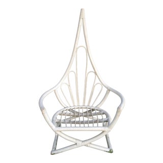 1960s Vintage Henry Olko Rattan Peacock Chair For Sale