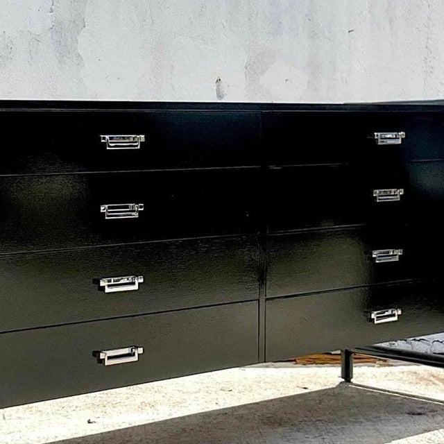 Vintage Coastal Signed McGuire Lacquered Rattan Dresser For Sale - Image 9 of 12
