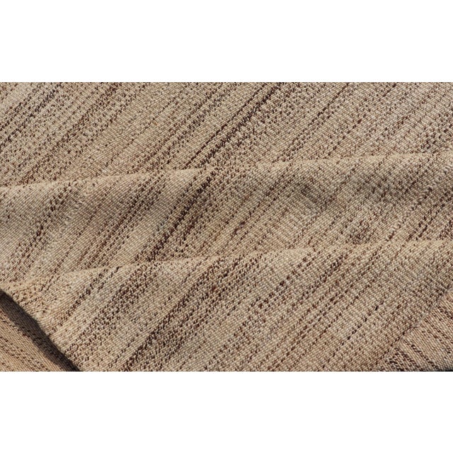 Vintage Hand-Woven Turkish Kilim in Wool With Striped Design in Earthy Tones For Sale - Image 12 of 13