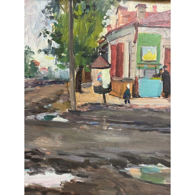 1950s Pushnin, Alexander, "Near the Market," Russian Painting, 1958 For Sale - Image 5 of 8