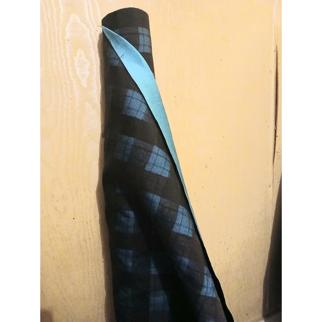 Blue / Turqoise & Black Lace Reversible Fabric 6 Yards For Sale - Image 4 of 6