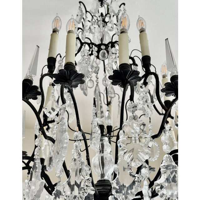 Late 19th Century French Louis XV Style Bronze and Crystal Chandelier For Sale - Image 11 of 18