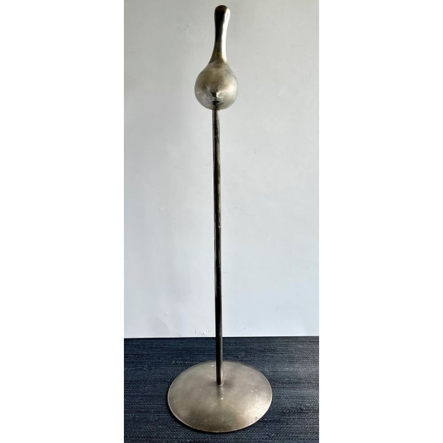 Mid-Century Chrome Crane Figurine Statue or Hat Stand 18" High For Sale - Image 10 of 13