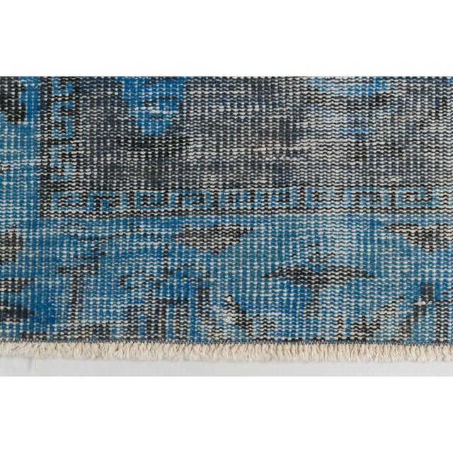 Turkish Blue Oushak Anatolian Area Rug For Sale - Image 3 of 10