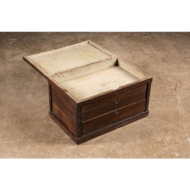 Industrial 1920s Early Wooden Machinist Box For Sale - Image 3 of 6