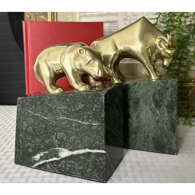 This is for a pair of vintage Book Ends that are depicting the Bear and Bull of Wall Street / stock market. They are solid...