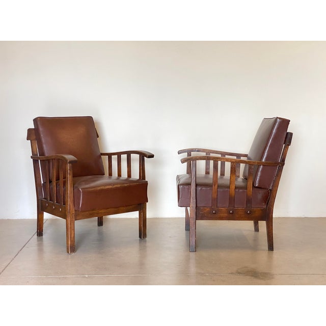 Set of Rustic Oak Armchairs, 1960s For Sale - Image 16 of 16