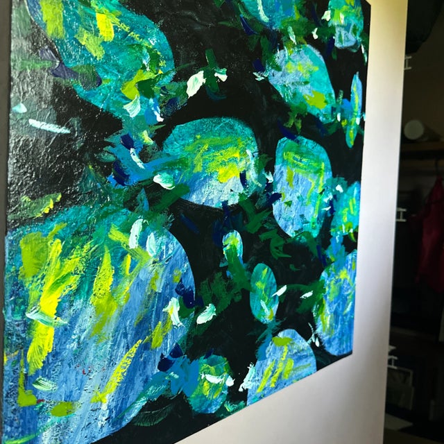 Abstract “Beneath the Surface” Signed Original Acrylic Painting by Nancy Smith For Sale - Image 3 of 4