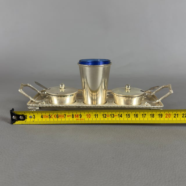 800 Silver Salt and Pepper Sticks in Blue Glass from Artigianato Italiano, Set of 7 For Sale - Image 12 of 15