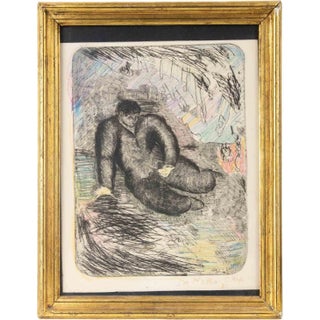 Sandro Chia, Reclined Man, Etching, 1981, Framed For Sale