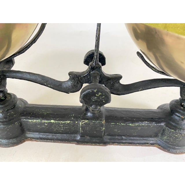 19th Century Scale with Weights in Iron and Brass, France, Set of 11 For Sale - Image 10 of 13