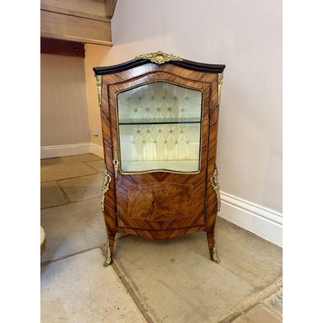 Wood Antique French Walnut and Kingwood Display Cabinet, 1900 For Sale - Image 7 of 7