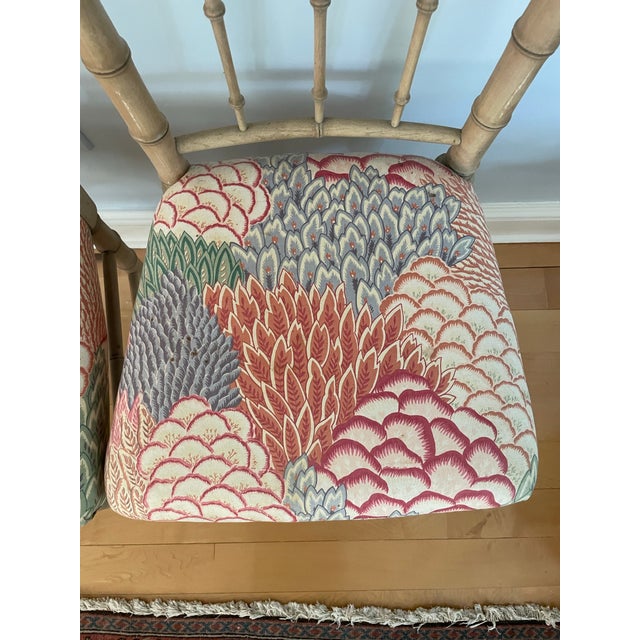 Mid 20th Century Pair of Vintage Faux Bamboo Side Chairs For Sale - Image 5 of 12