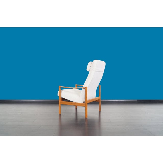 Mid-Century Modern Teak Reclining Lounge Chair and Ottoman, 1960s For Sale - Image 10 of 13