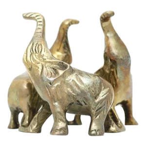 Vintage Brass Elephants Stand