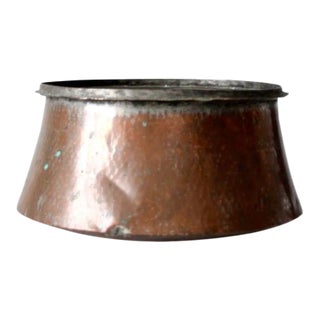 Antique Hammered Copper Cauldron For Sale