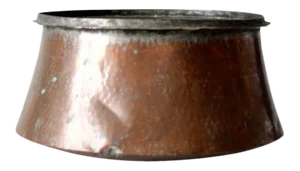 Antique Hammered Copper Cauldron