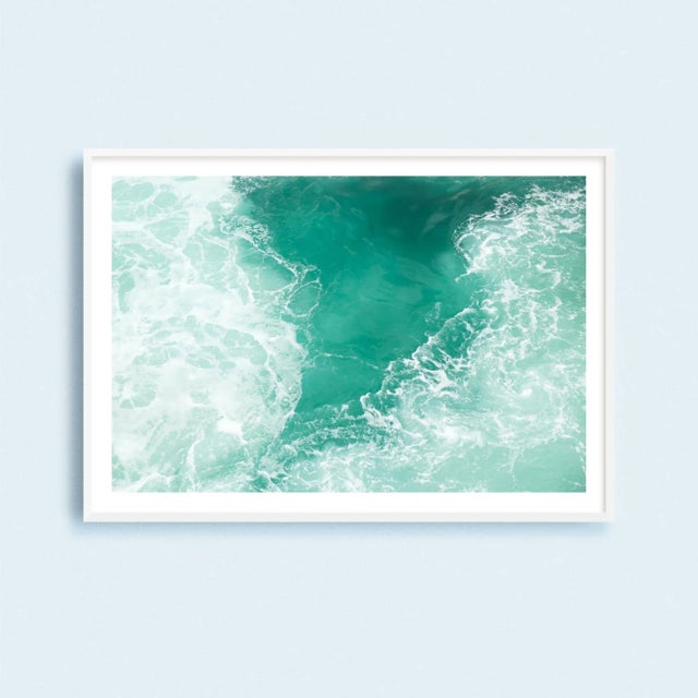 Teal Large Contemporary Abstract Water Art Print, 'Bosphorus' Istanbul Turkey Fine Art Photography Print, 45 X 30" Artwork For Sale - Image 8 of 8