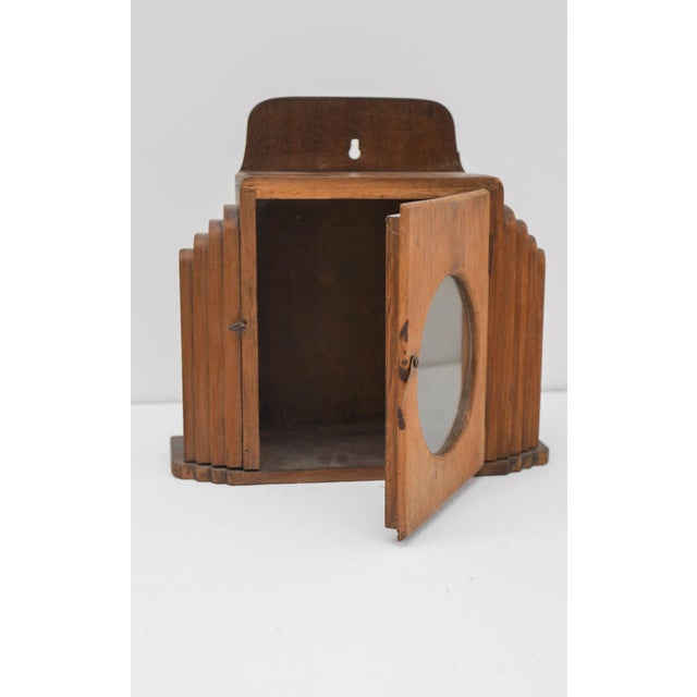 Brown Vintage Art Deco Wall Mounted Miniature Curio Cabinet, Sweden, 1925 For Sale - Image 8 of 15