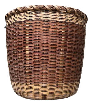Traditional Japanese Okimono Kago Bamboo Basket, 1940s