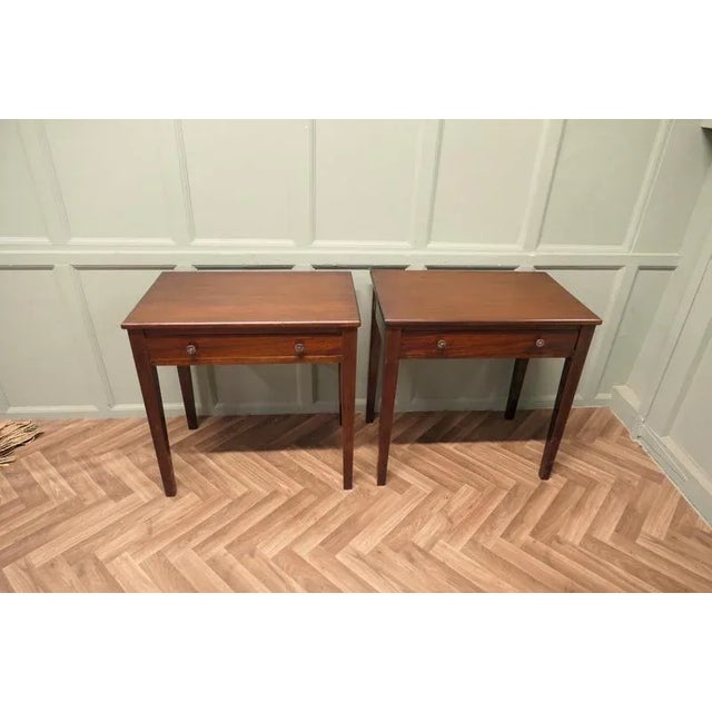 A Pair of Writing or Side Tables These are not very large but very attractive tables, they each have a smooth rectangular...