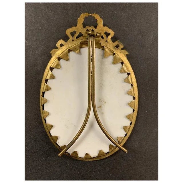 Hand Painted Round Porcelain Plaque For Sale - Image 4 of 6